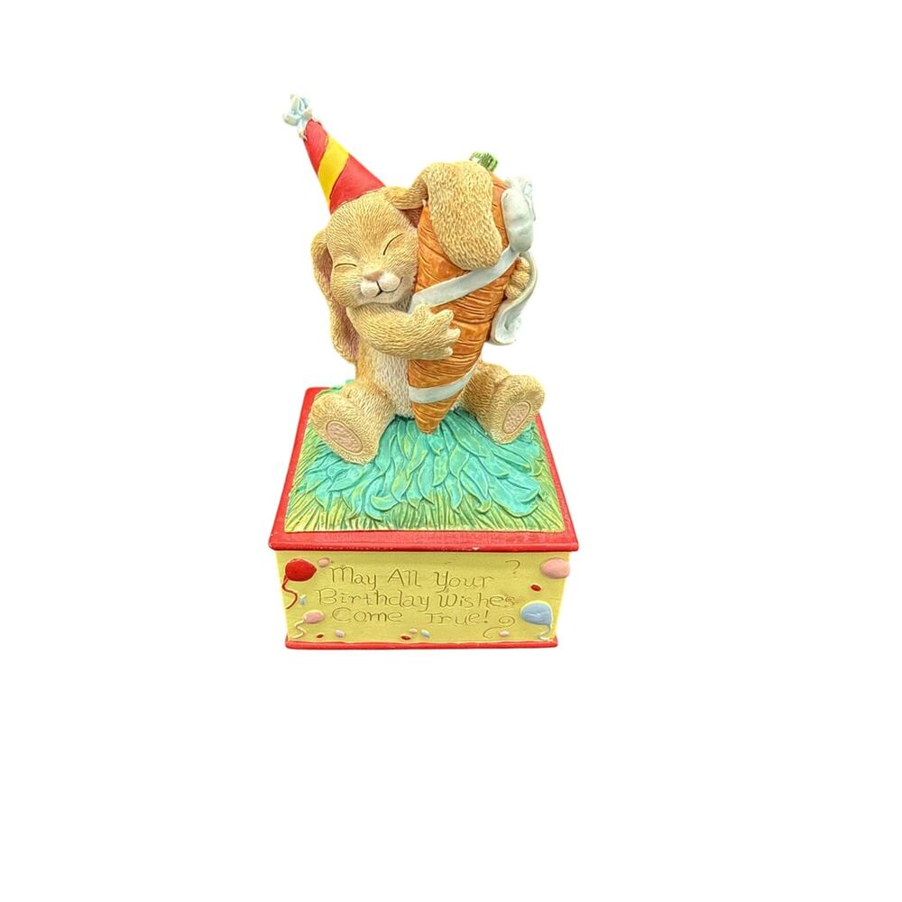 Vintage 1992 Animal Antics musical figurine Rabbit “ Real Cool Carrot”